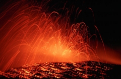 Lava erupting from volcanic vent. Lava erupting from volcanic vent.