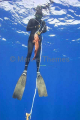 Breathold diver with speargun attaching coralgrouper to float line. Breathold diver with speargun attaching coralgrouper to float line.