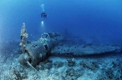 Japanese plane wreck, a Nakajima B5N2, shot down during WWII. Japanese plane wreck, a Nakajima B5N2, shot down during WWII.