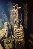 Propellors on large torpedoes inside Heian Maru, Japanese WW II shipwreck. Propellors on large torpedoes inside Heian Maru, Japanese WW II shipwreck.