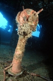 Telegraph control for communication with engine room on the Nippo Maru, Japanese WW II shipwreck. Telegraph control for communication with engine room on the Nippo Maru, Japanese WW II shipwreck.