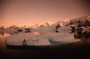 Sunset over snow clad mountains. Sunset over snow clad mountains.