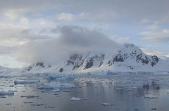 Mountains overlooking Gerlache Strait in Antarctic Peninsula. Mountains overlooking Gerlache Strait in Antarctic Peninsula.