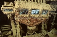 Guages in engine room on the Shinkoku Maru, Japanese WW II shipwreck. Guages in engine room on the Shinkoku Maru, Japanese WW II shipwreck.