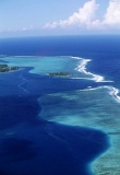 Aerial of coral reef and lagoon. Aerial of coral reef and lagoon.