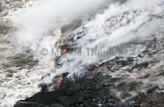 Lava flowing into ocean. Lava flowing into ocean.