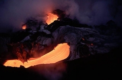 Lava erupting from volcanic vent. Lava erupting from volcanic vent.