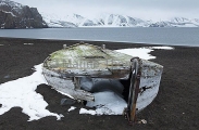 Whaling skiff at abandoned whaling station.