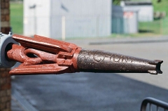 Explosive head on harpoon gun used in killing whales.