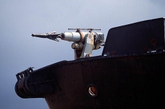 Explosive head on harpoon gun used in killing whales.